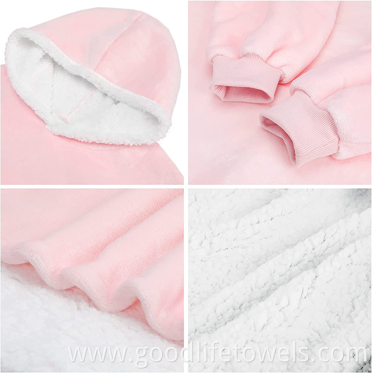 Comfy Thick Sherpa Hoodie Wearable Blanket